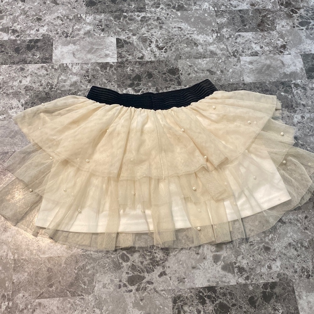 Wet Seal Ruffle Layered Skirt Lined With Pearls - Size Small